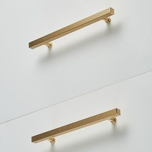 Brushed Brass Cabinet knobs - Modern Pull for Cabinets and Drawers Set of 2